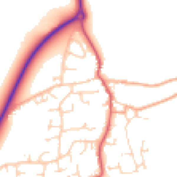 Daytime road noise heatmap for PE31 7PL