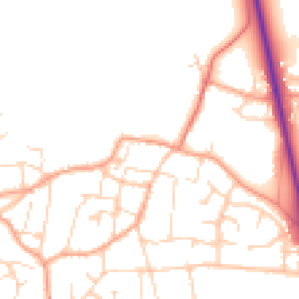 Daytime road noise heatmap for PE31 7RS