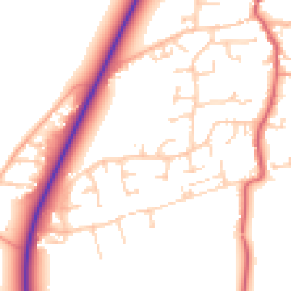 Daytime road noise heatmap for PE31 7UB