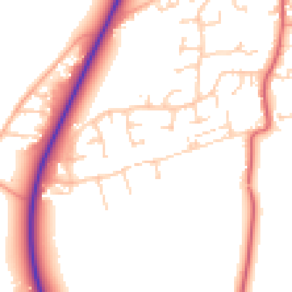 Daytime road noise heatmap for PE31 7UP