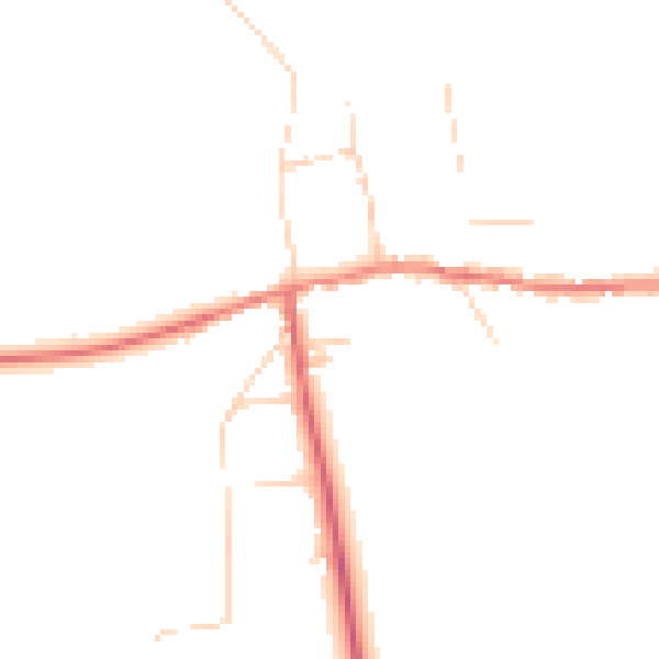 Daytime road noise heatmap for PE31 8AJ