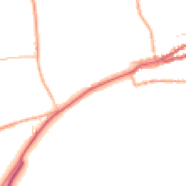 Daytime road noise heatmap for PE31 8DH