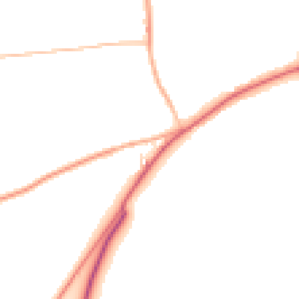 Daytime road noise heatmap for PE31 8DN