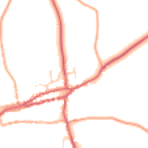 Daytime road noise heatmap for PE31 8DY