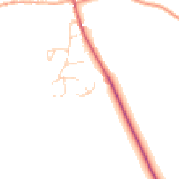Daytime road noise heatmap for PE31 8EF