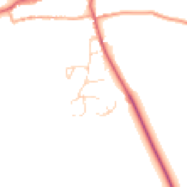 Daytime road noise heatmap for PE31 8ET