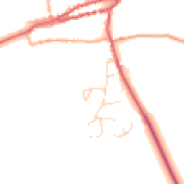 Daytime road noise heatmap for PE31 8EX