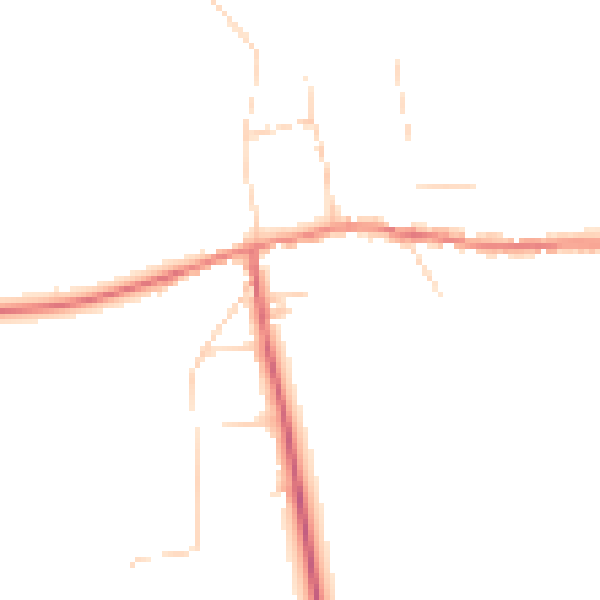 Daytime road noise heatmap for PE31 8FW