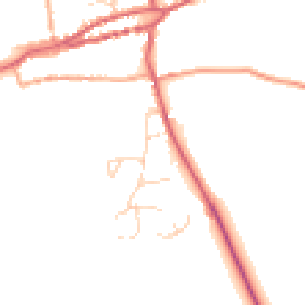 Daytime road noise heatmap for PE31 8GW