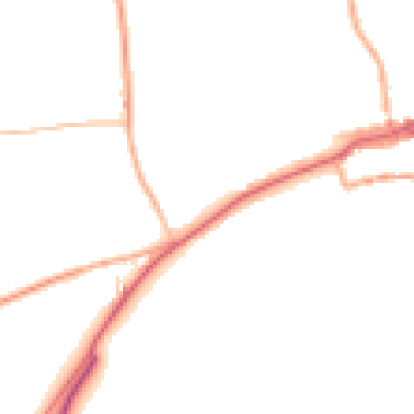 Daytime road noise heatmap for PE31 8GX
