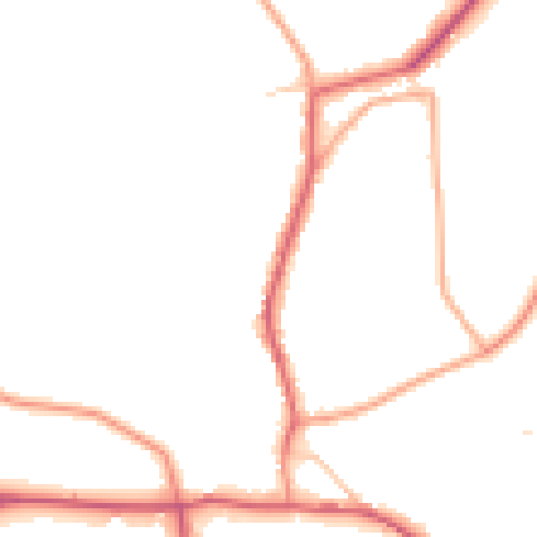 Daytime road noise heatmap for PE31 8GY