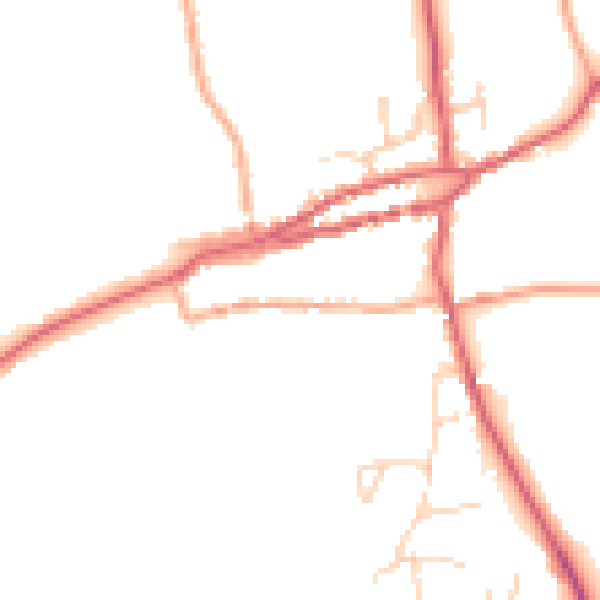 Daytime road noise heatmap for PE31 8HA