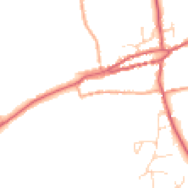 Daytime road noise heatmap for PE31 8HB