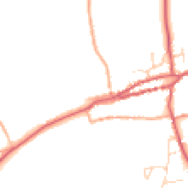 Daytime road noise heatmap for PE31 8HE