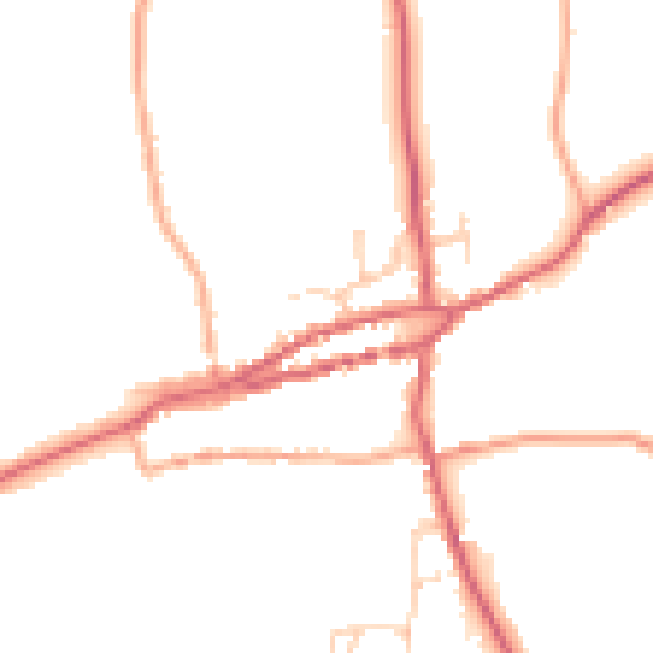 Daytime road noise heatmap for PE31 8HG