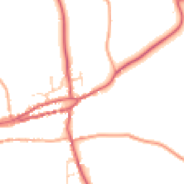 Daytime road noise heatmap for PE31 8HH