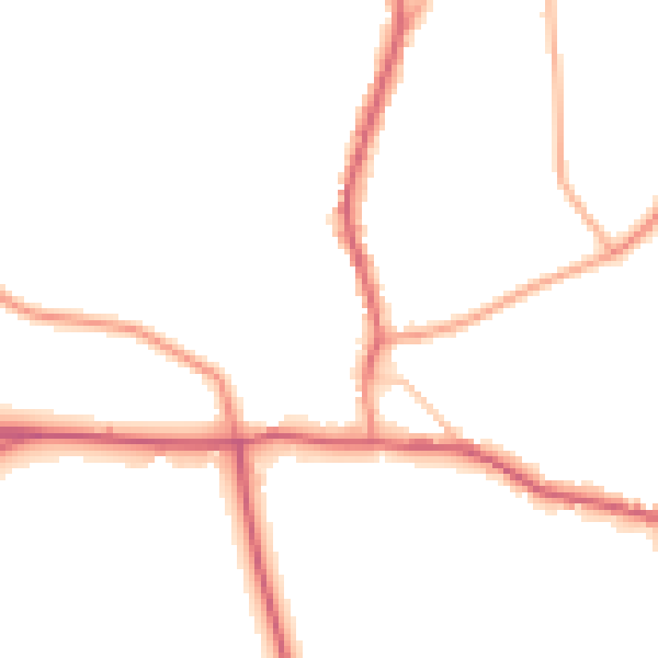 Daytime road noise heatmap for PE31 8LA