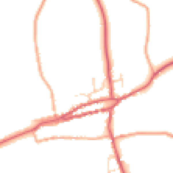 Daytime road noise heatmap for PE31 8LB