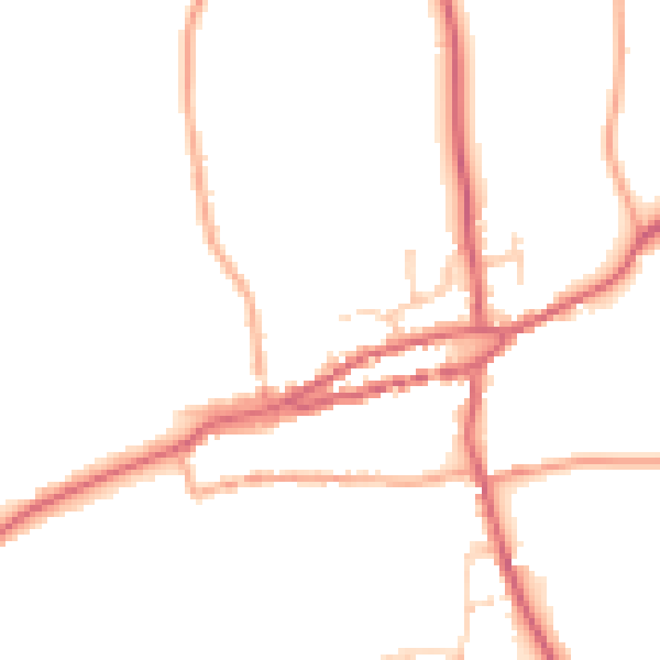 Daytime road noise heatmap for PE31 8LG
