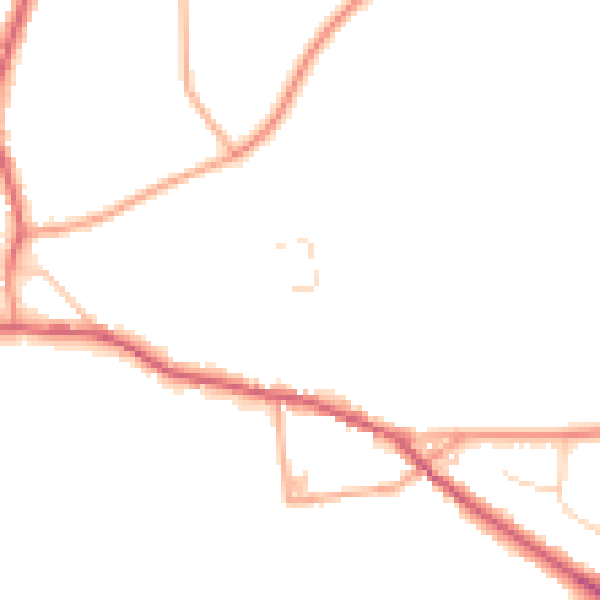 Daytime road noise heatmap for PE31 8NQ