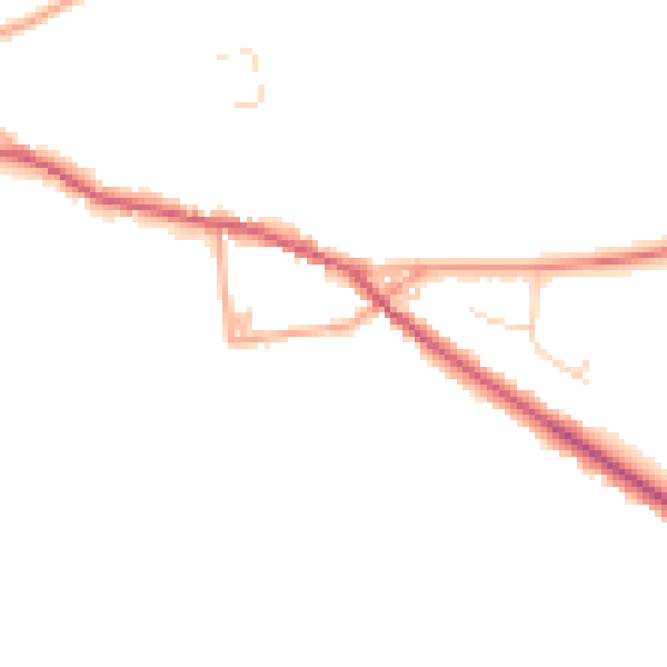 Daytime road noise heatmap for PE31 8NT