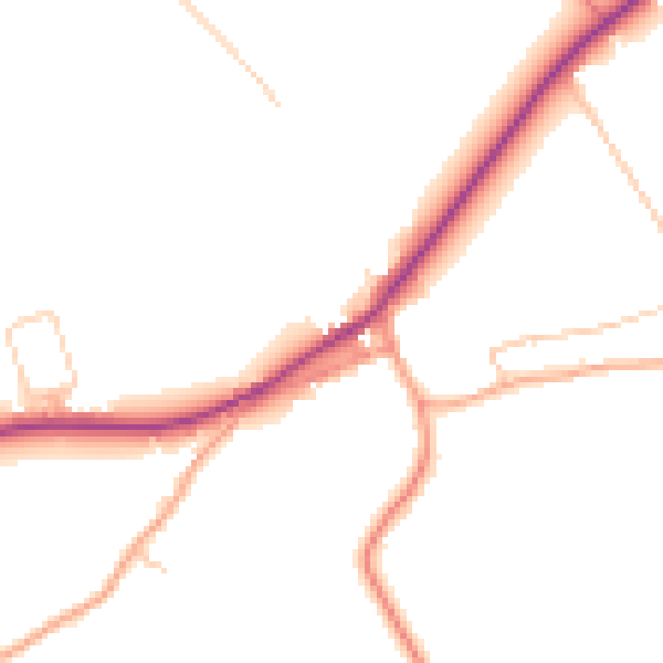 Daytime road noise heatmap for PE31 8RD