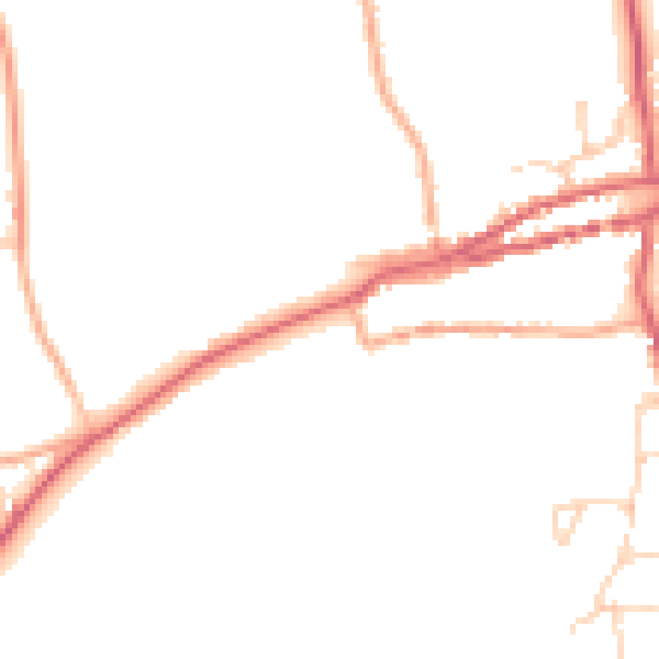 Daytime road noise heatmap for PE31 8UL