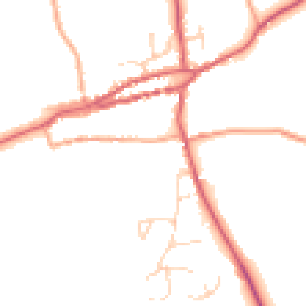 Daytime road noise heatmap for PE31 8UP