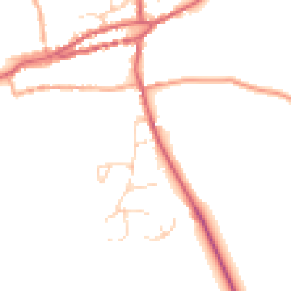 Daytime road noise heatmap for PE31 8UT
