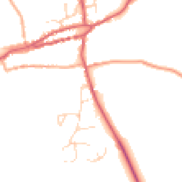 Daytime road noise heatmap for PE31 8UU
