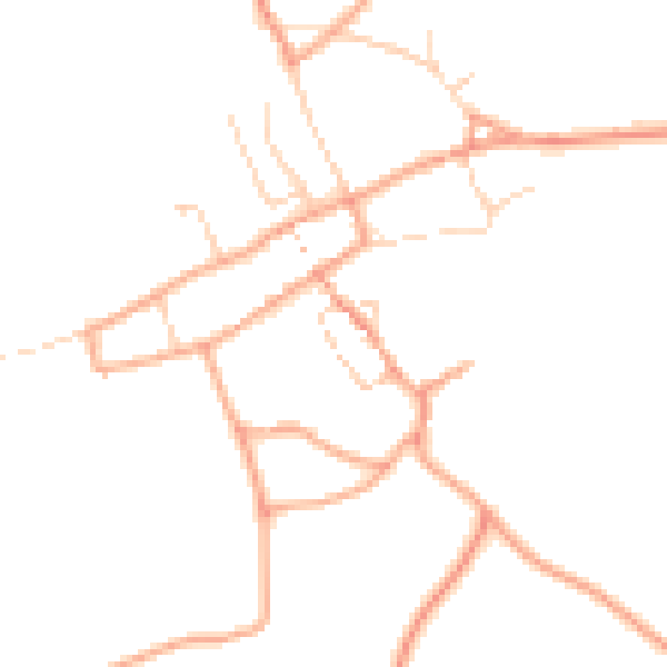 Daytime road noise heatmap for PE32 2AW