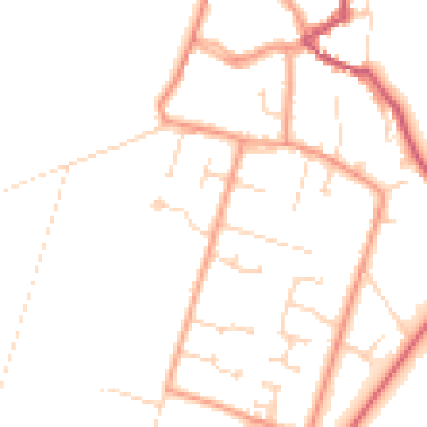 Daytime road noise heatmap for PE6 0BN