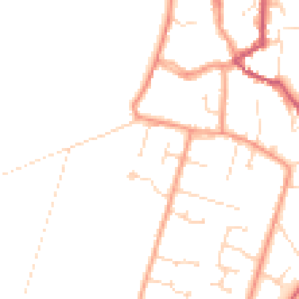 Daytime road noise heatmap for PE6 0BT