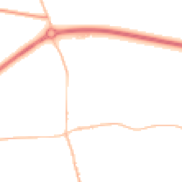 Night-time road noise heatmap for PE6 0TT