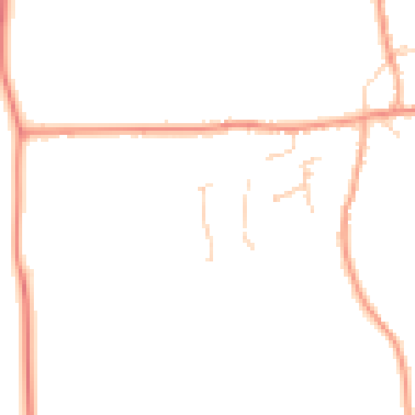 Daytime road noise heatmap for PE6 7BL