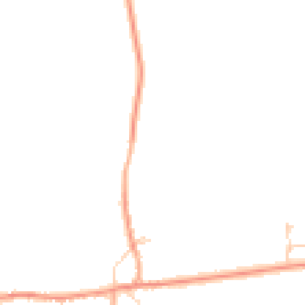 Daytime road noise heatmap for PE6 7DR