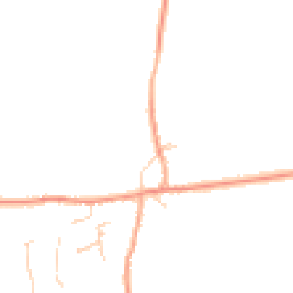 Daytime road noise heatmap for PE6 7EA