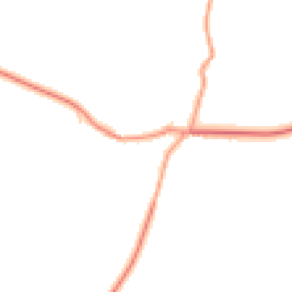 Daytime road noise heatmap for PE6 7HX