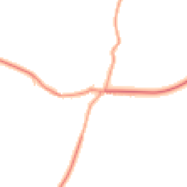 Daytime road noise heatmap for PE6 7HY