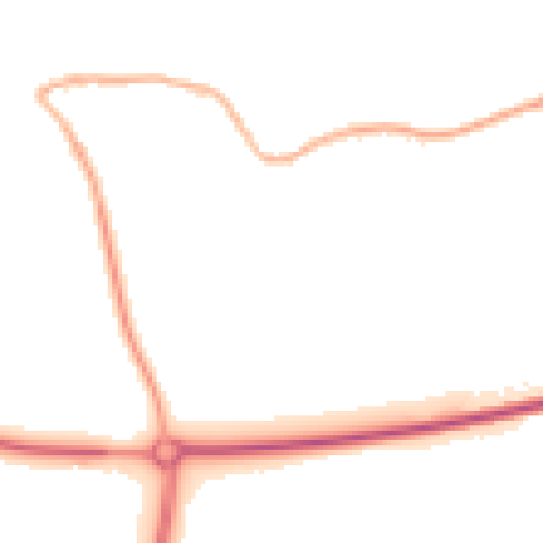 Night-time road noise heatmap for PE6 7LU