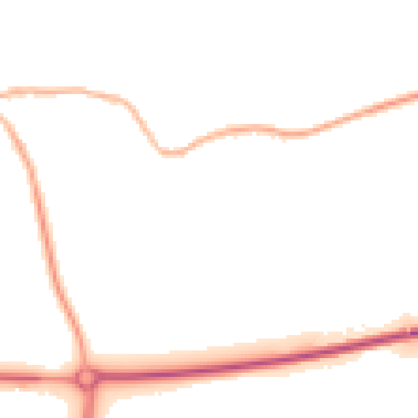 Night-time road noise heatmap for PE6 7NE