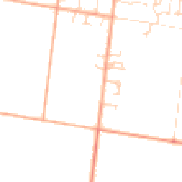Daytime road noise heatmap for PE6 7PB