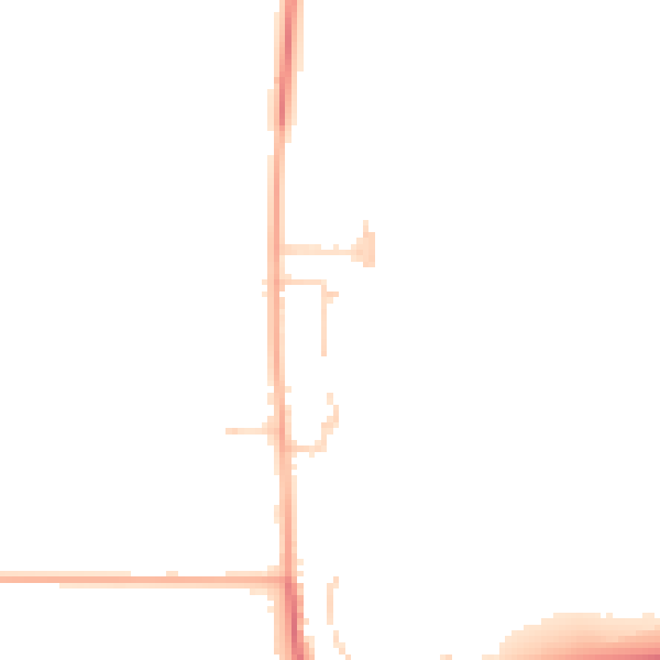Daytime road noise heatmap for PE6 7TW