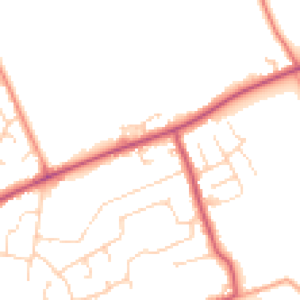 Daytime road noise heatmap for PE6 8RF