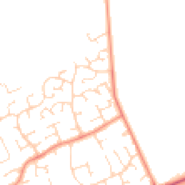 Daytime road noise heatmap for PE6 8SH