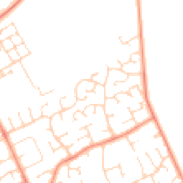 Daytime road noise heatmap for PE6 8SZ