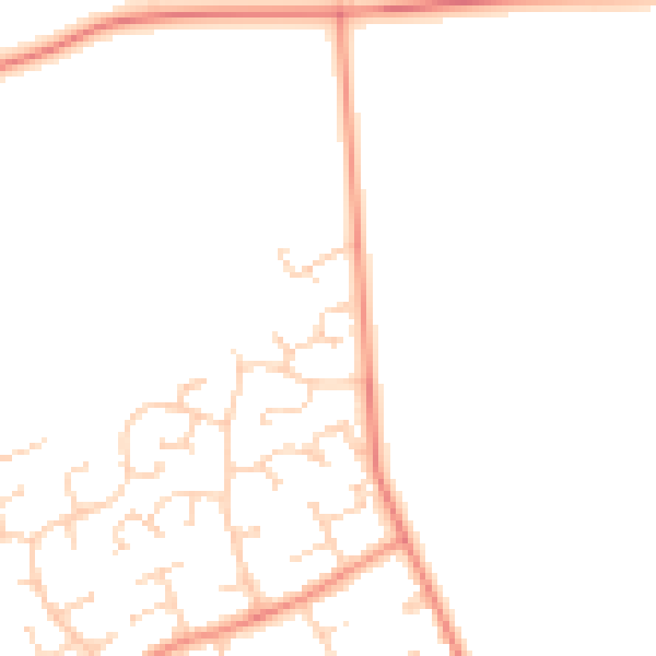 Daytime road noise heatmap for PE6 8TE
