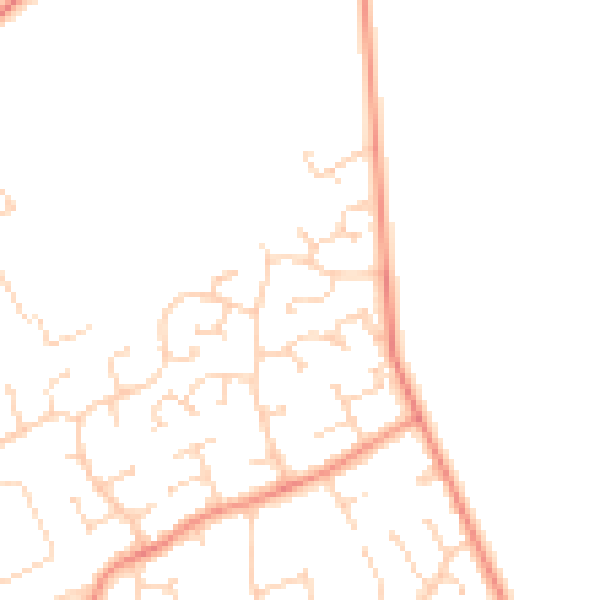 Daytime road noise heatmap for PE6 8TF