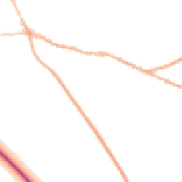 Night-time road noise heatmap for PE6 9BA