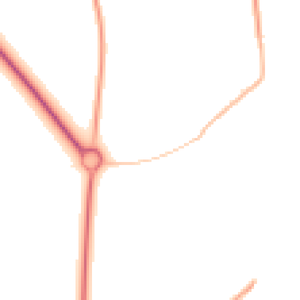 Night-time road noise heatmap for PE6 9BD